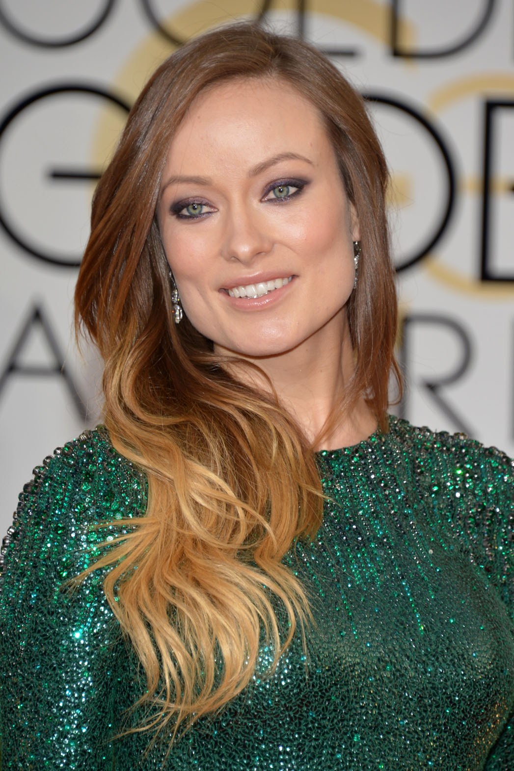 Olivia Wilde at the 2014 Golden Globes, makeup by Mélanie Inglessis